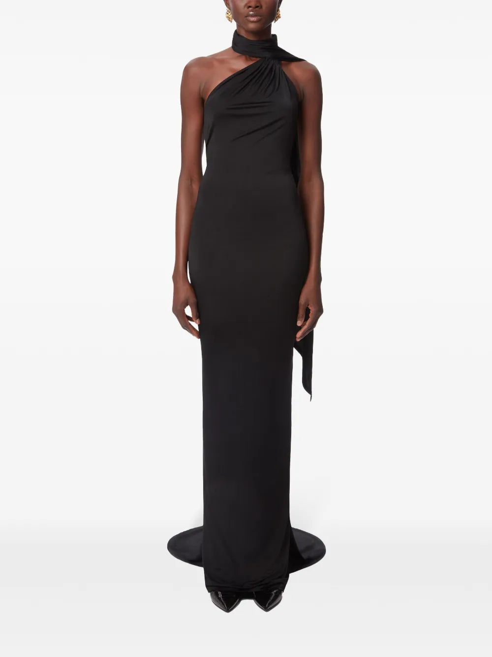 Scarf-Detailing Halterneck Maxi Dress