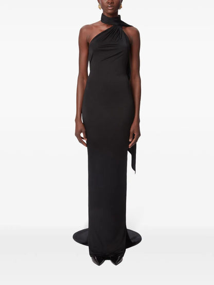 Scarf-Detailing Halterneck Maxi Dress