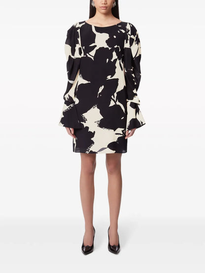 Abstract-Print Silk-Twill Dress