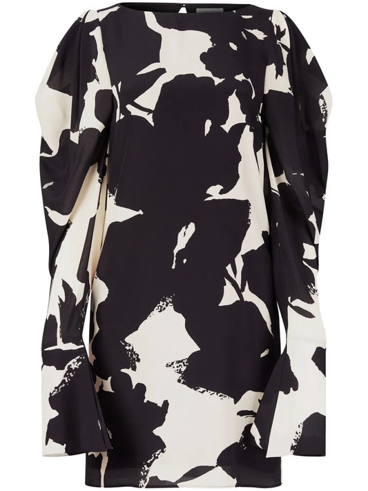 Abstract-Print Silk-Twill Dress
