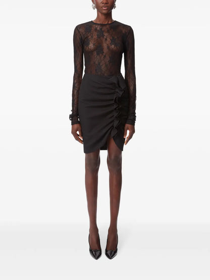 Floral-Lace Open-Back Top
