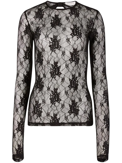 Floral-Lace Open-Back Top