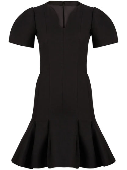 Peplum-Hem Wool Dress