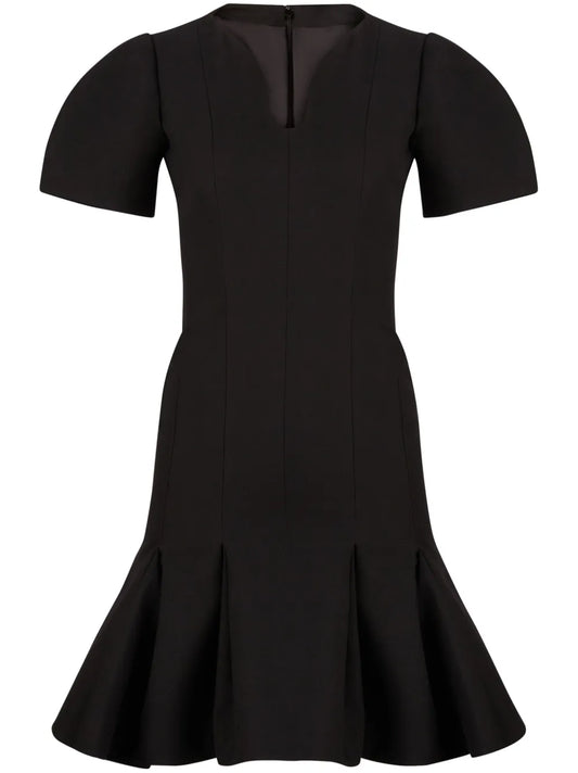 Peplum-Hem Wool Dress