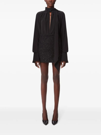 Frayed Tweed Mini Skirt