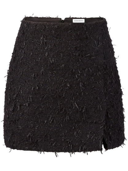 Frayed Tweed Mini Skirt