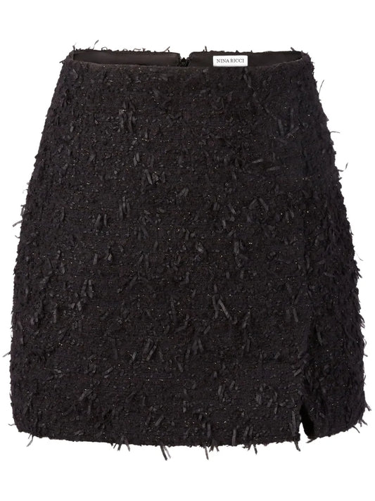 Frayed Tweed Mini Skirt
