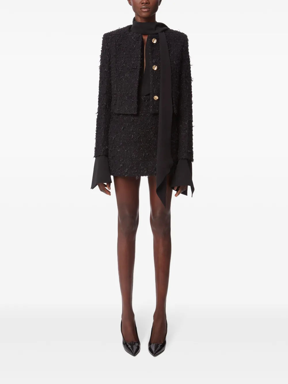 Frayed Tweed Crop Jacket
