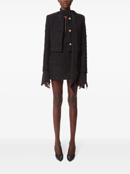 Frayed Tweed Crop Jacket