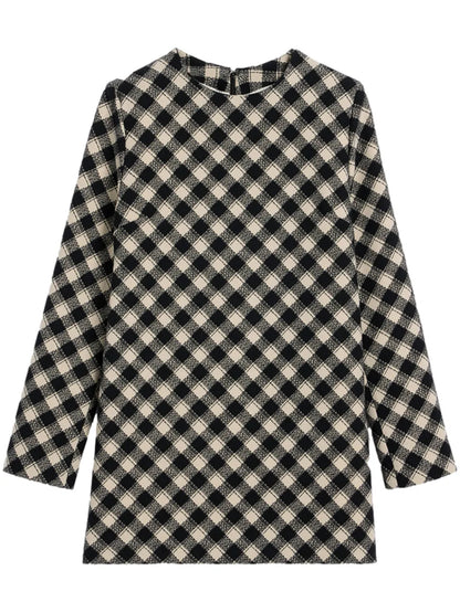 Check-Pattern Mini-Dress