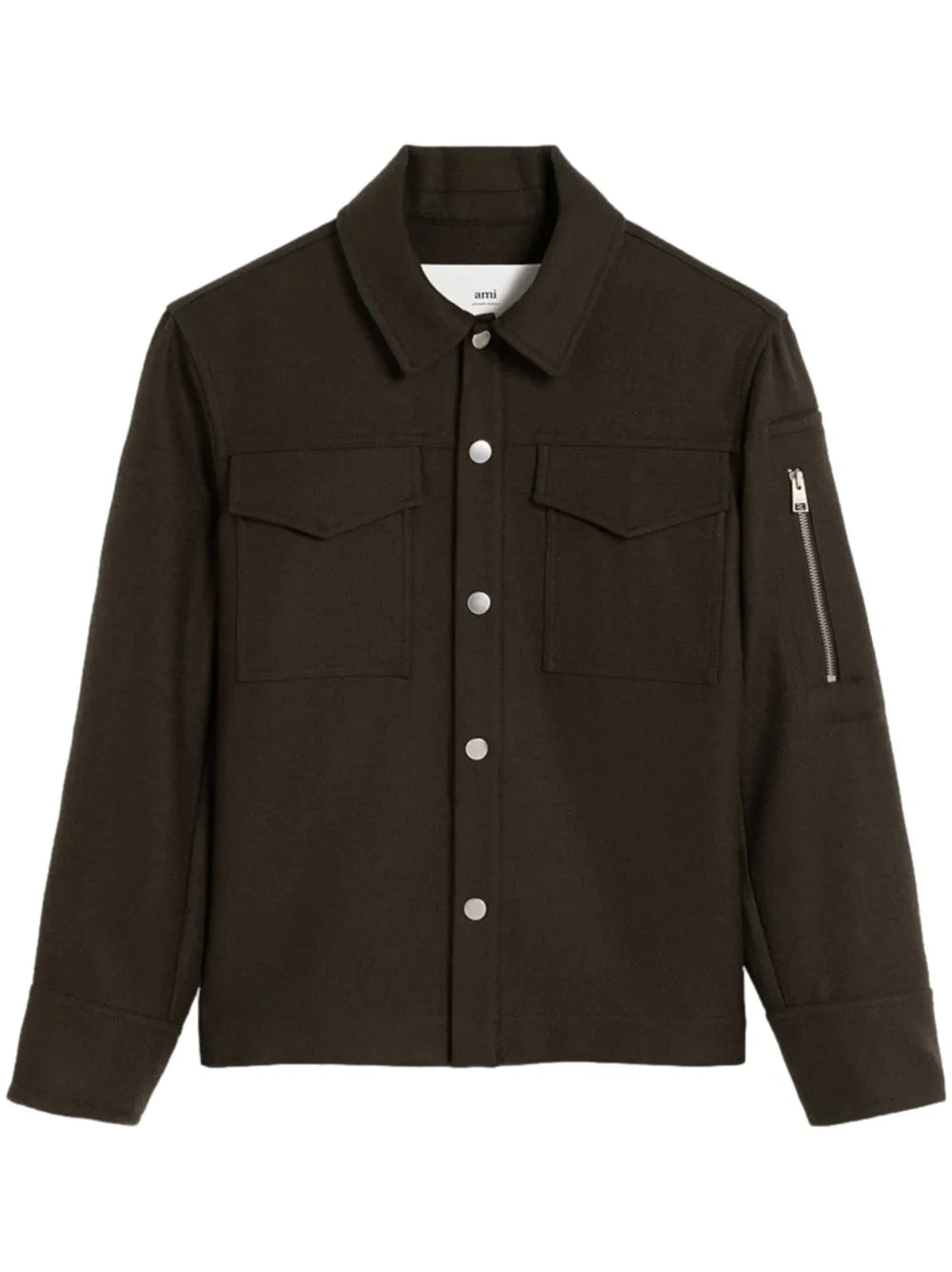 Button-Up Wool Shirt Jacket
