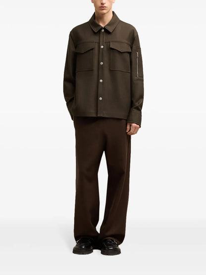 Button-Up Wool Shirt Jacket