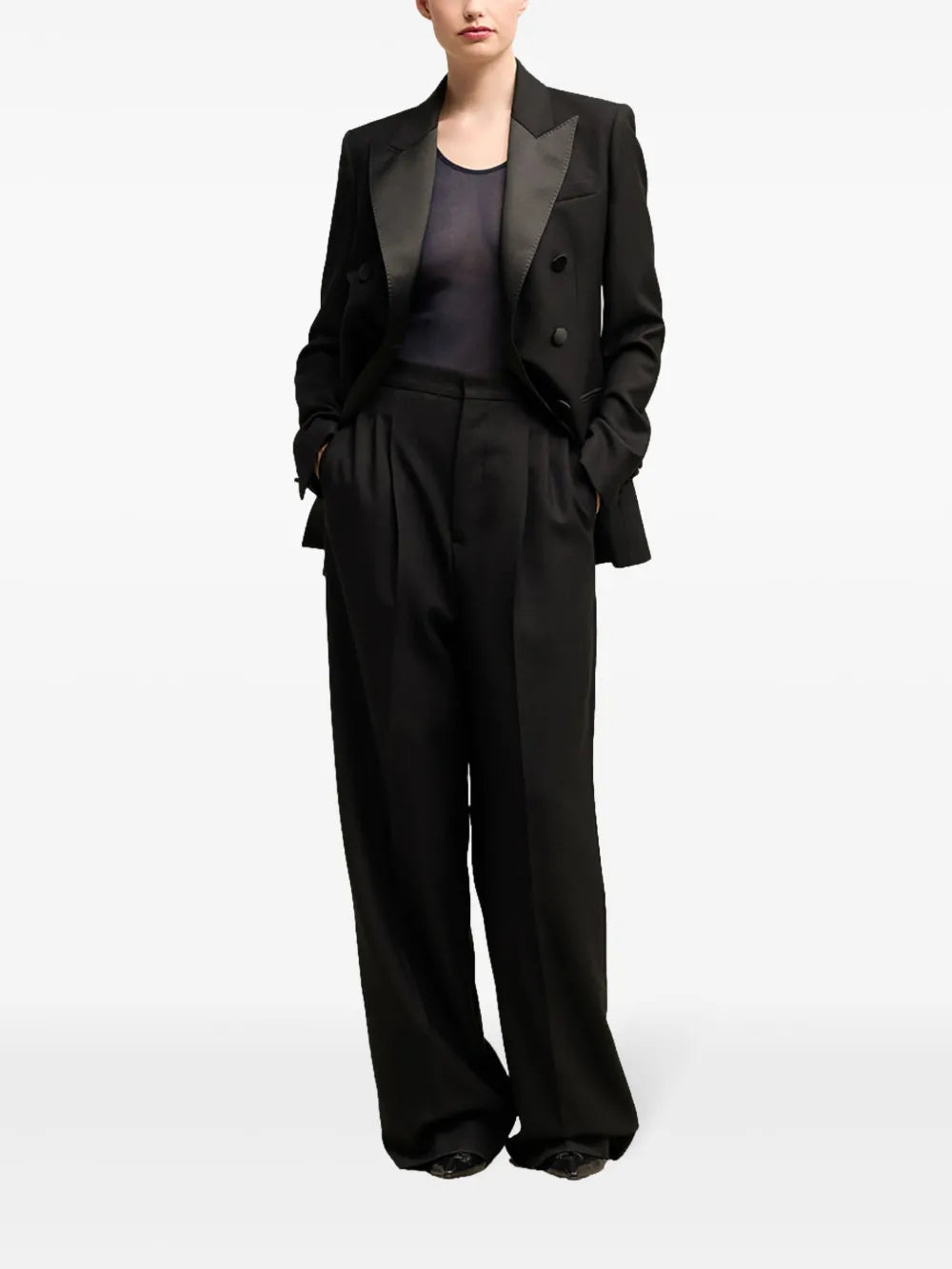 Wide-Leg Wool Trousers
