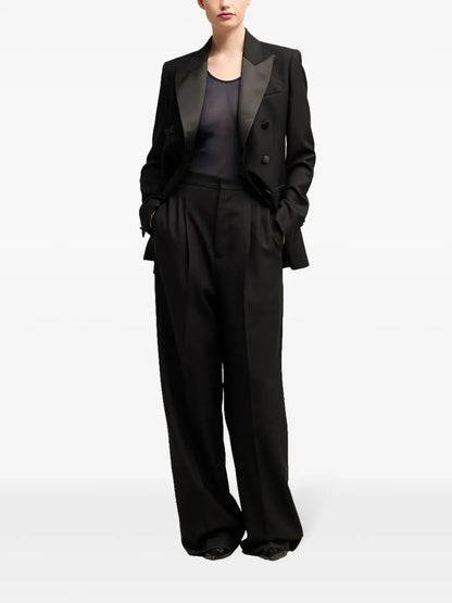 Wide-Leg Wool Trousers