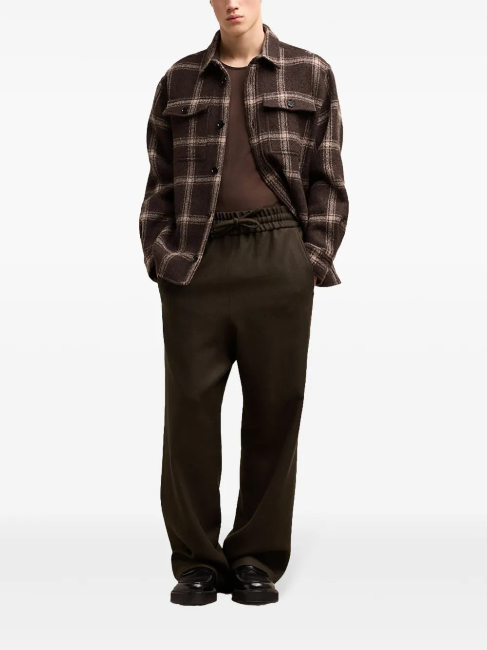 Drawstring-Elasticated Wool Trousers