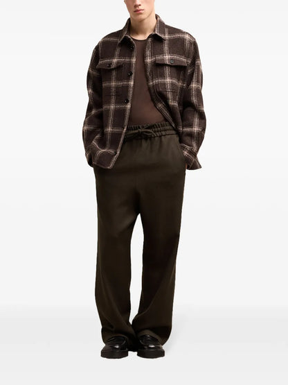 Drawstring-Elasticated Wool Trousers