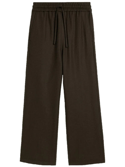 Drawstring-Elasticated Wool Trousers