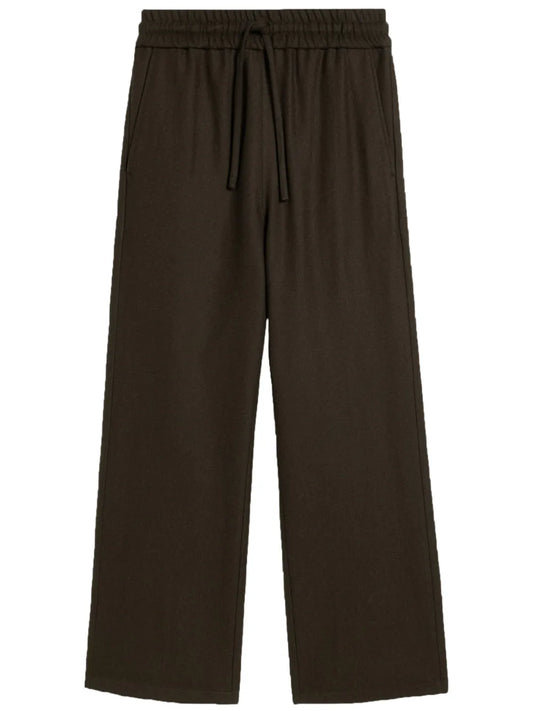 Drawstring-Elasticated Wool Trousers