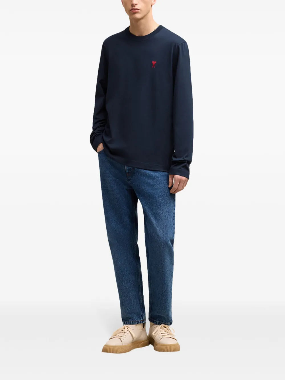 Embroidered Logo Organic Cotton Longsleeved Shirt