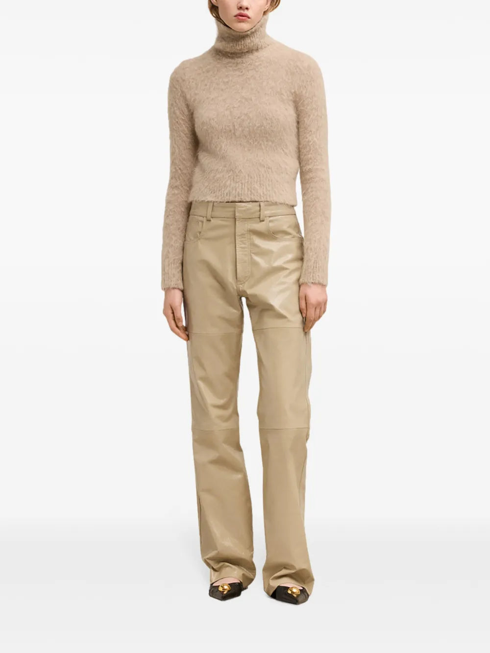 Straight-Leg Leather Trousers