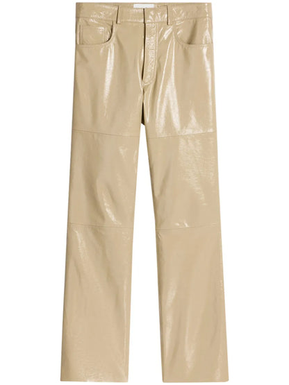 Straight-Leg Leather Trousers