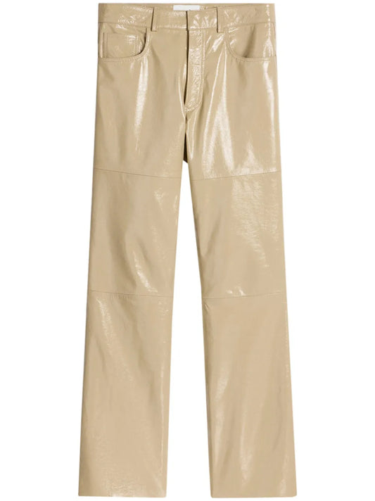 Straight-Leg Leather Trousers