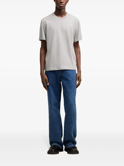 Embroidered Logo Ribbed Neck T-Shirt