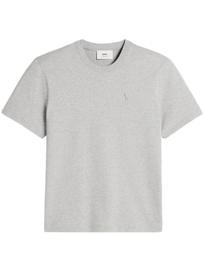 Embroidered Logo Ribbed Neck T-Shirt