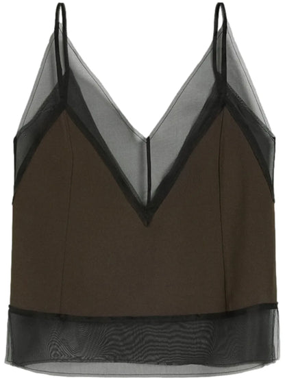V-Neck Semi-Sheer Top