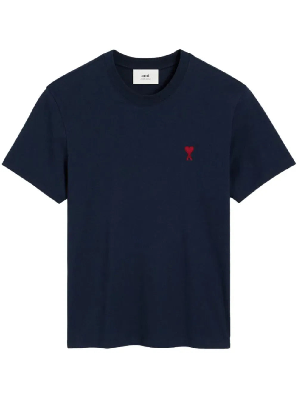 Embroidered Logo Ribbed Neck T-Shirt