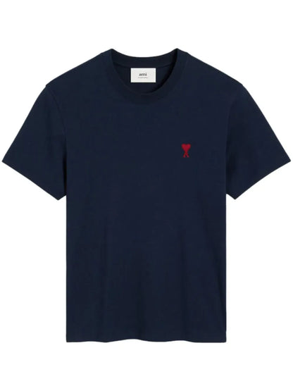 Embroidered Logo Ribbed Neck T-Shirt