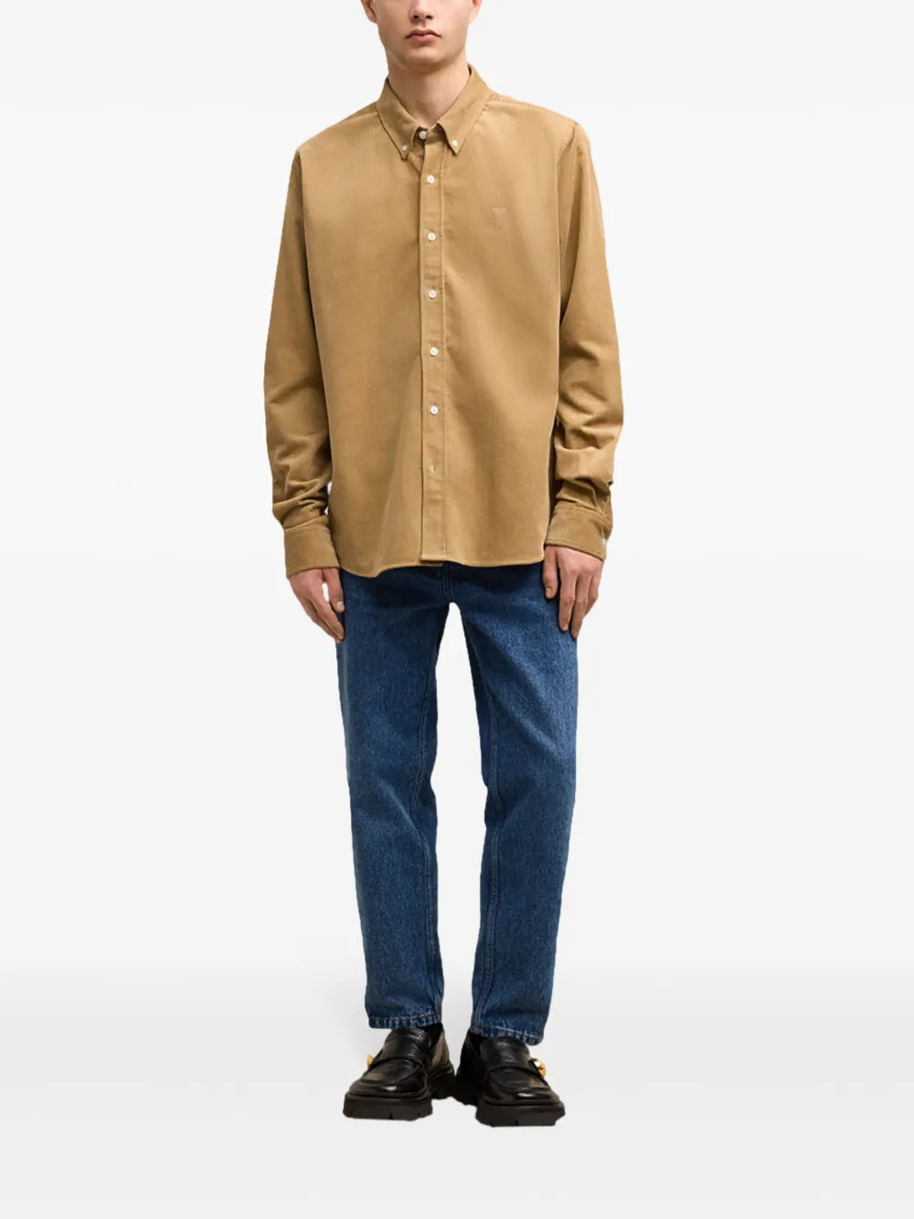 Logo-Embroidered Corduroy Cotton Shirt