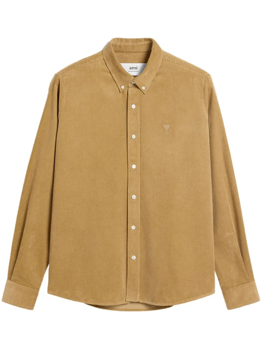 Logo-Embroidered Corduroy Cotton Shirt