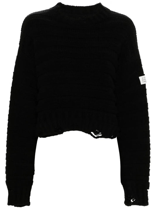 Distressed Chunky-Knit Jumper