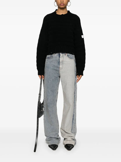 Distressed Chunky-Knit Jumper