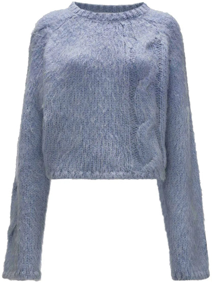 Cable-Knit Cropped Sweater