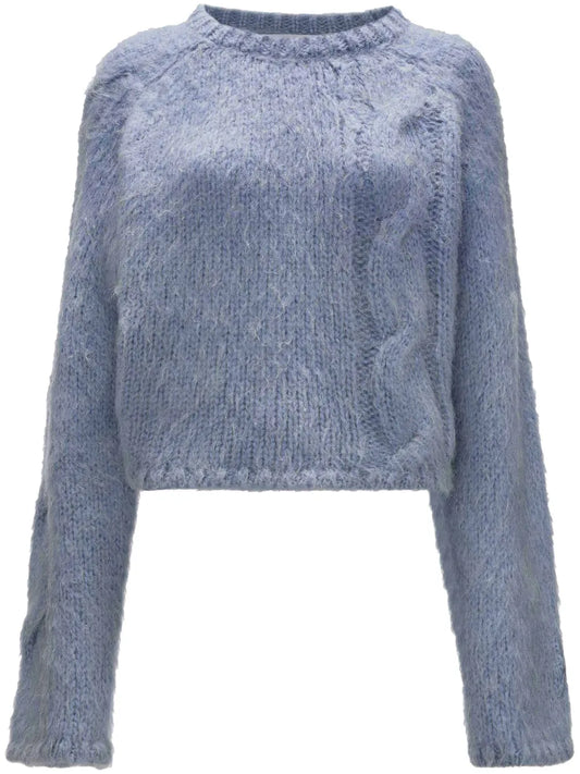 Cable-Knit Cropped Sweater