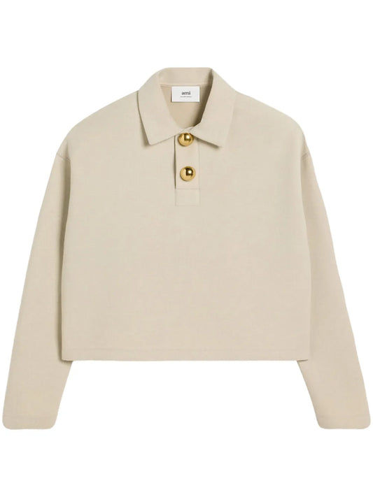 Drop-Shoulder Polo Top