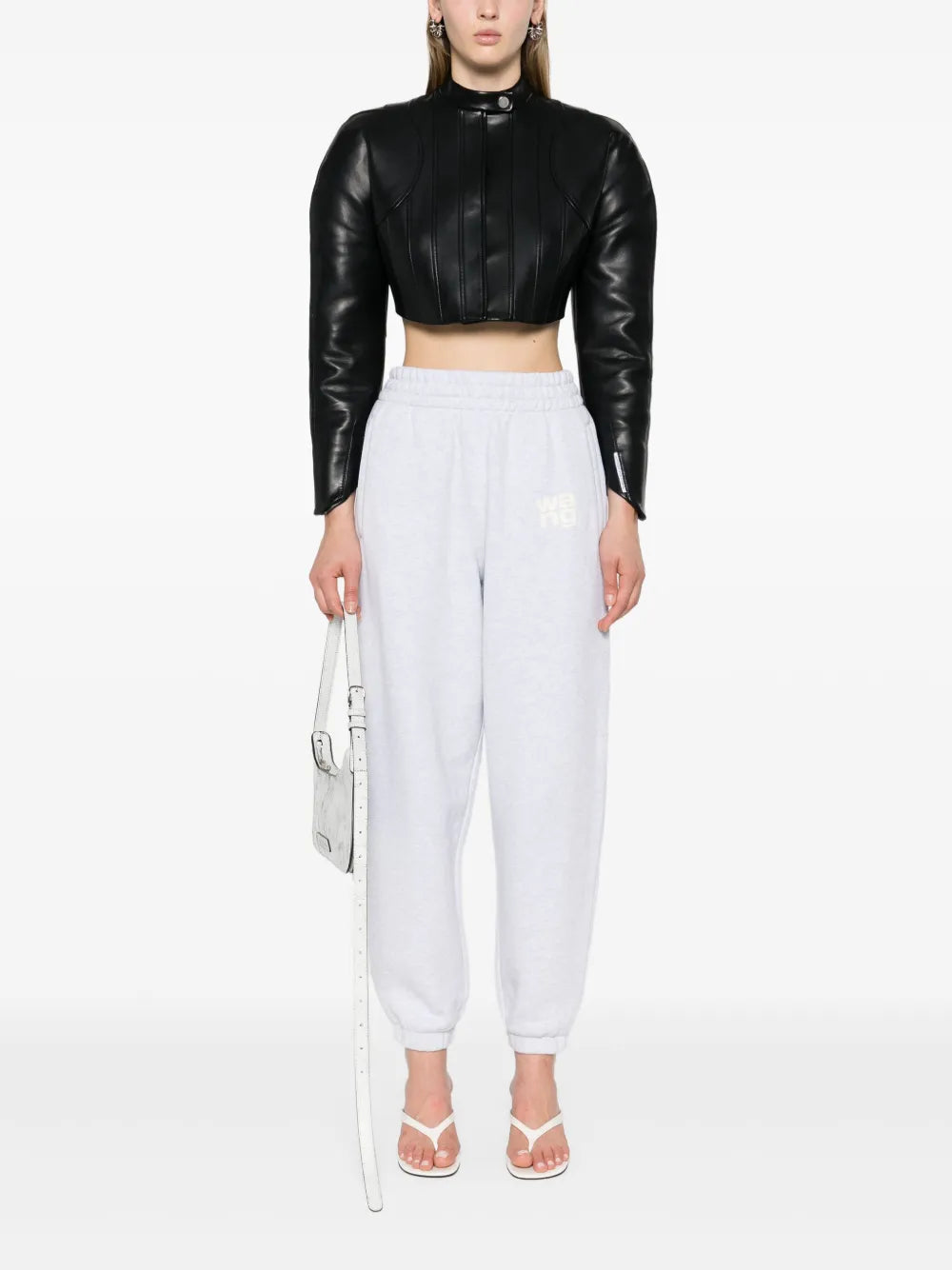 Mélange-Effect Track Pants