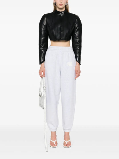 Mélange-Effect Track Pants