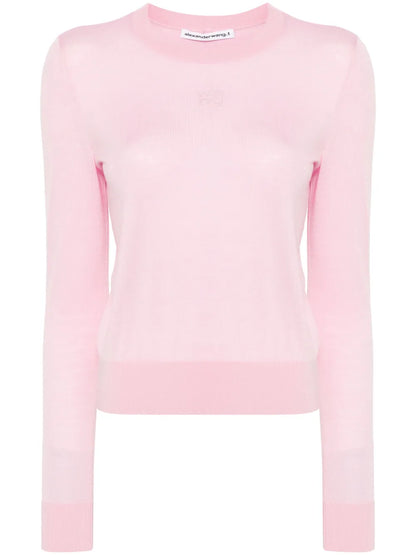 Intarsia-Knit Logo Wool Sweater