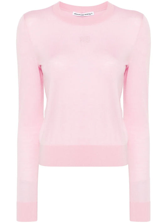 Intarsia-Knit Logo Wool Sweater