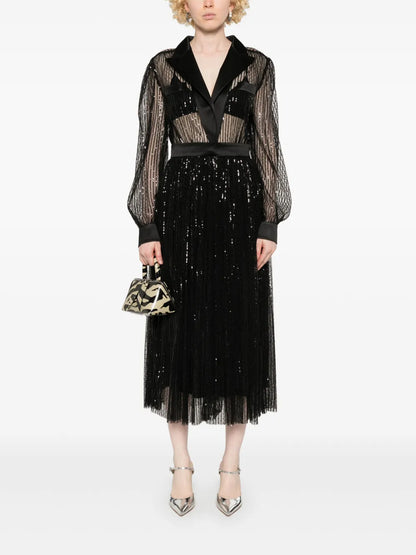 Sequin-Embellished Midi Dress