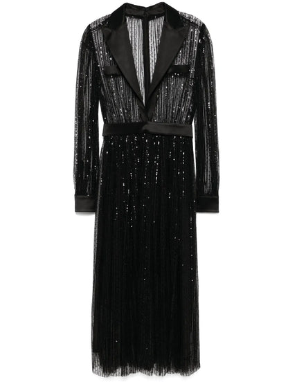 Sequin-Embellished Midi Dress