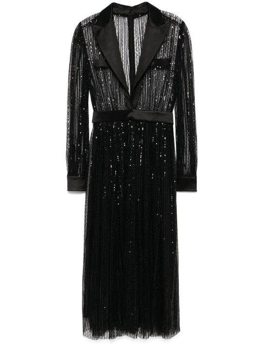 Sequin-Embellished Midi Dress