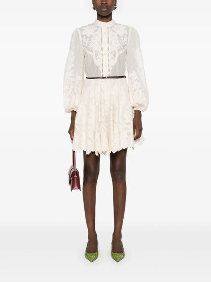 Ottie Floral-Embroidered Mini Dress