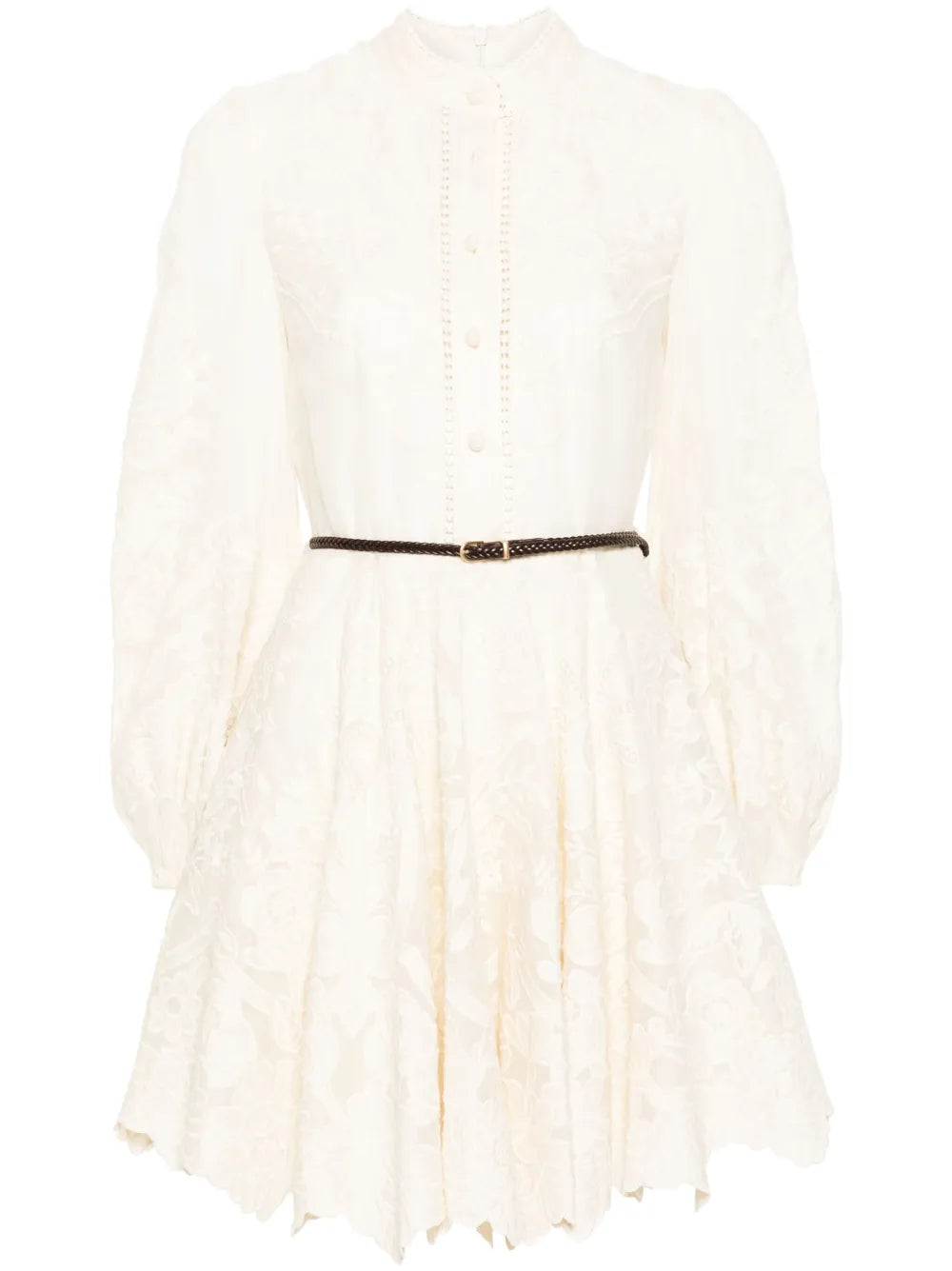 Ottie Floral-Embroidered Mini Dress