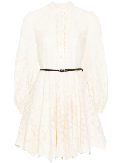 Ottie Floral-Embroidered Mini Dress