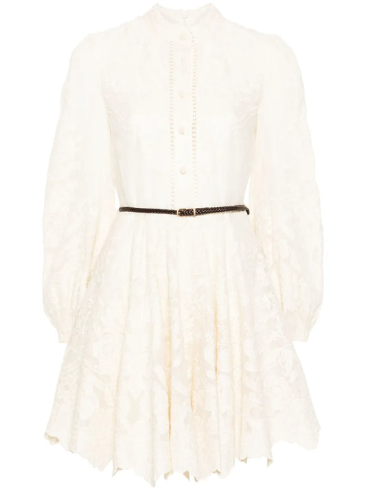 Ottie Floral-Embroidered Mini Dress