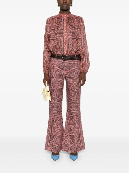 Ottie Paisley-Print Ramie Shirt